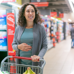Pregnant woman shopping