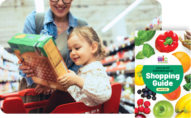 Child looking at cereal box