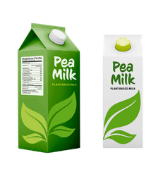 Pea milk cartons